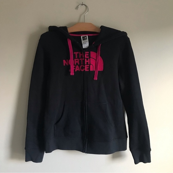 The North Face Tops - The North Face Zip Up Hoodie Hot Pink Black Size Medium